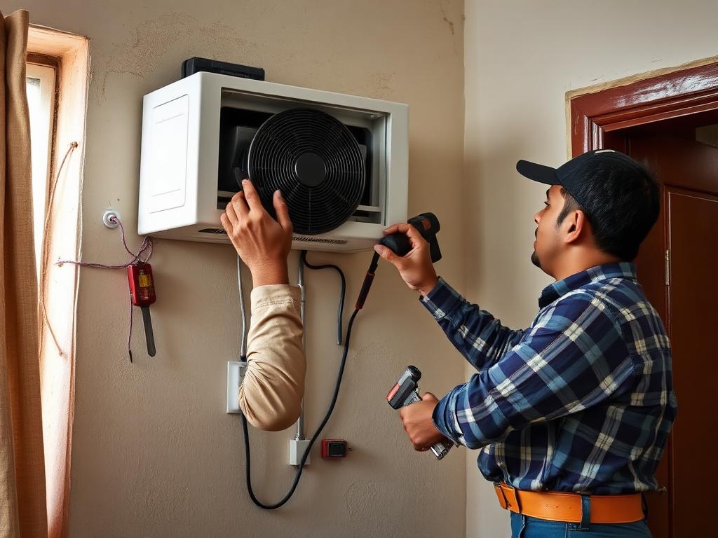 Home inverter installation in a Gurugram residence
